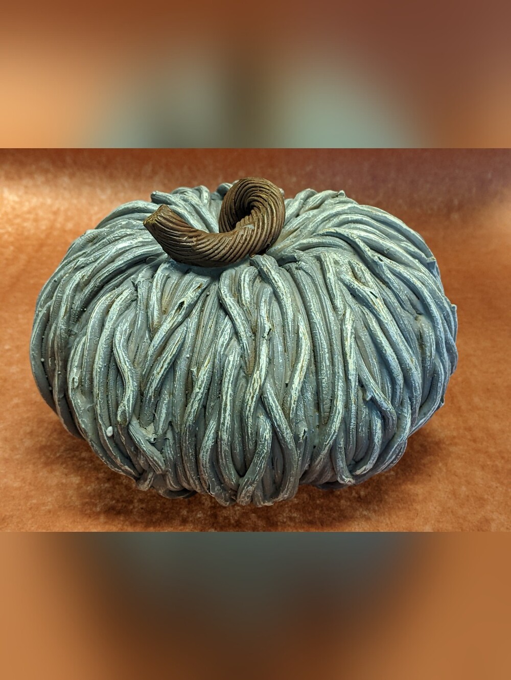 Pumpkin Decor - Seasonal Decor - Grey - 5in Tall - New